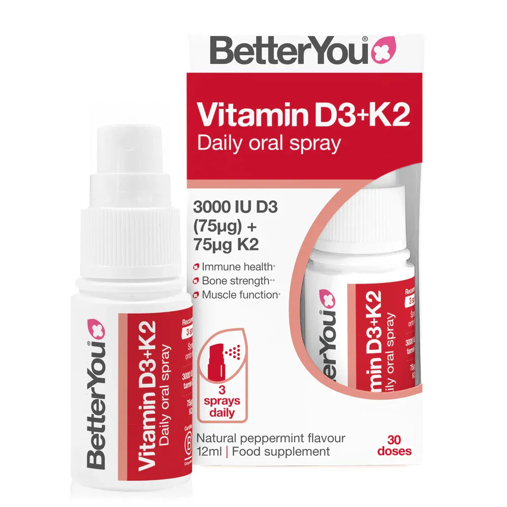 BetterYou Dlux Vitamin D3 3,000iu + K2 75ug Spray 12ml