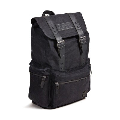 WAXED CANVAS BACKPACK IN BLACK