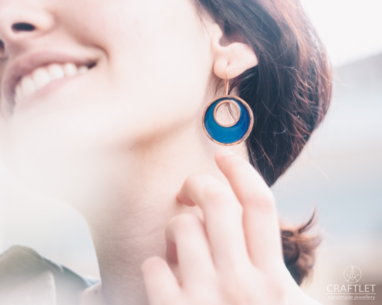 Sparkle Moon Resin Earrings