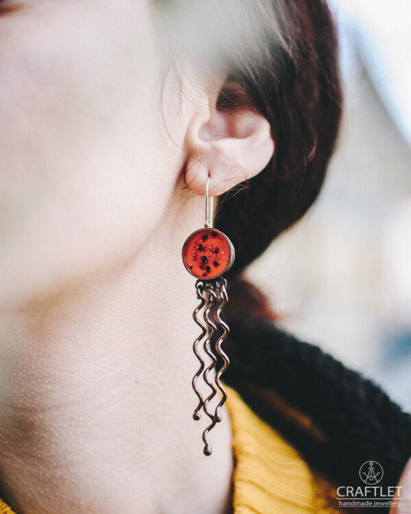 Santorini Black Sand Beach | Grenadier Drop Earrings