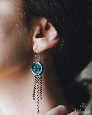 Santorini Black Sand Beach | Blue Lagoon Drop Earrings
