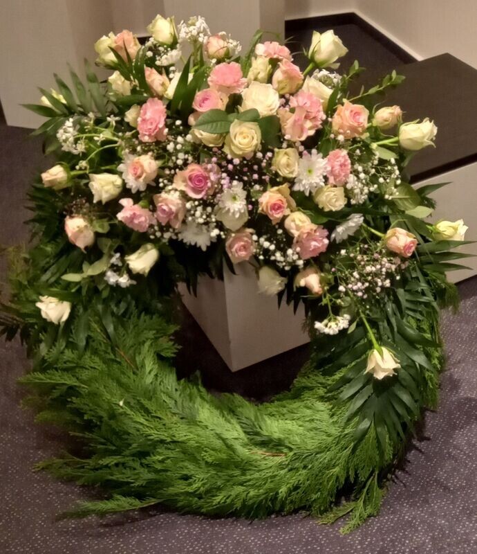 Trauerkranz rosa weiß