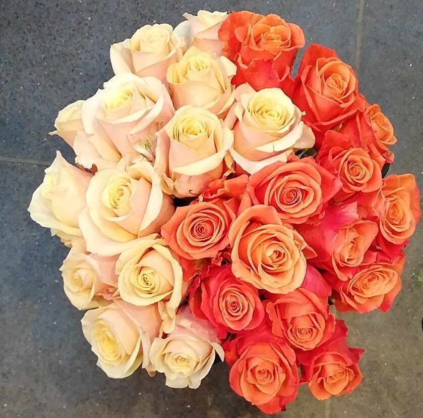 always 2– Rosenstrauß in Creme und Orange always 2– Rosenstrauß in Creme und Orange