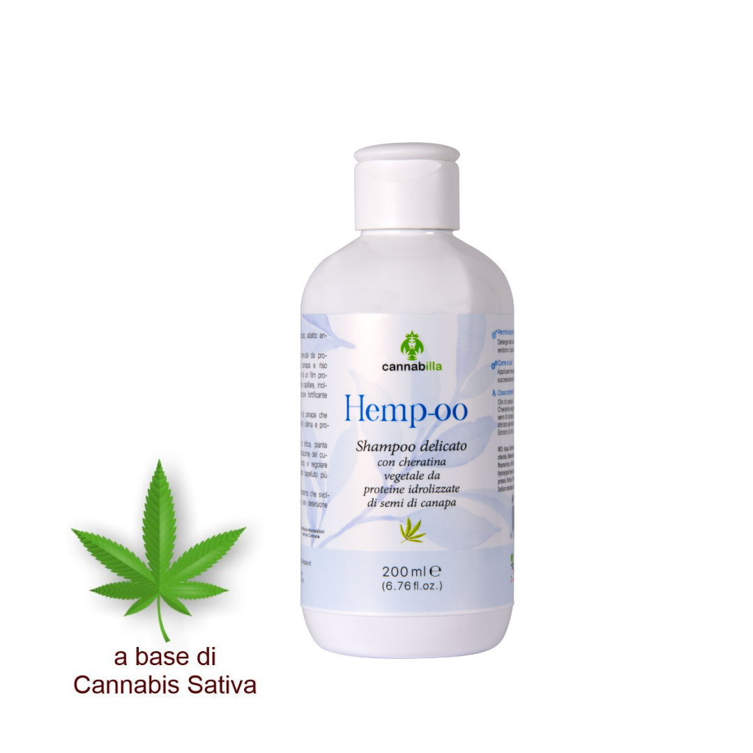 Packaging of the Cannabilla Hemp-oo Gentle &amp; Nourishing Shampoo