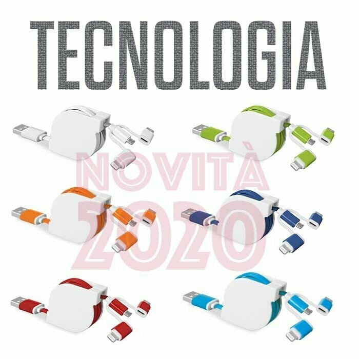 CAVO RICARICA 3 IN 1 RIAVVOLGIBILE