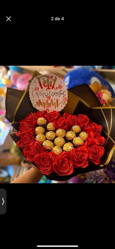 24 rosas con chocolates