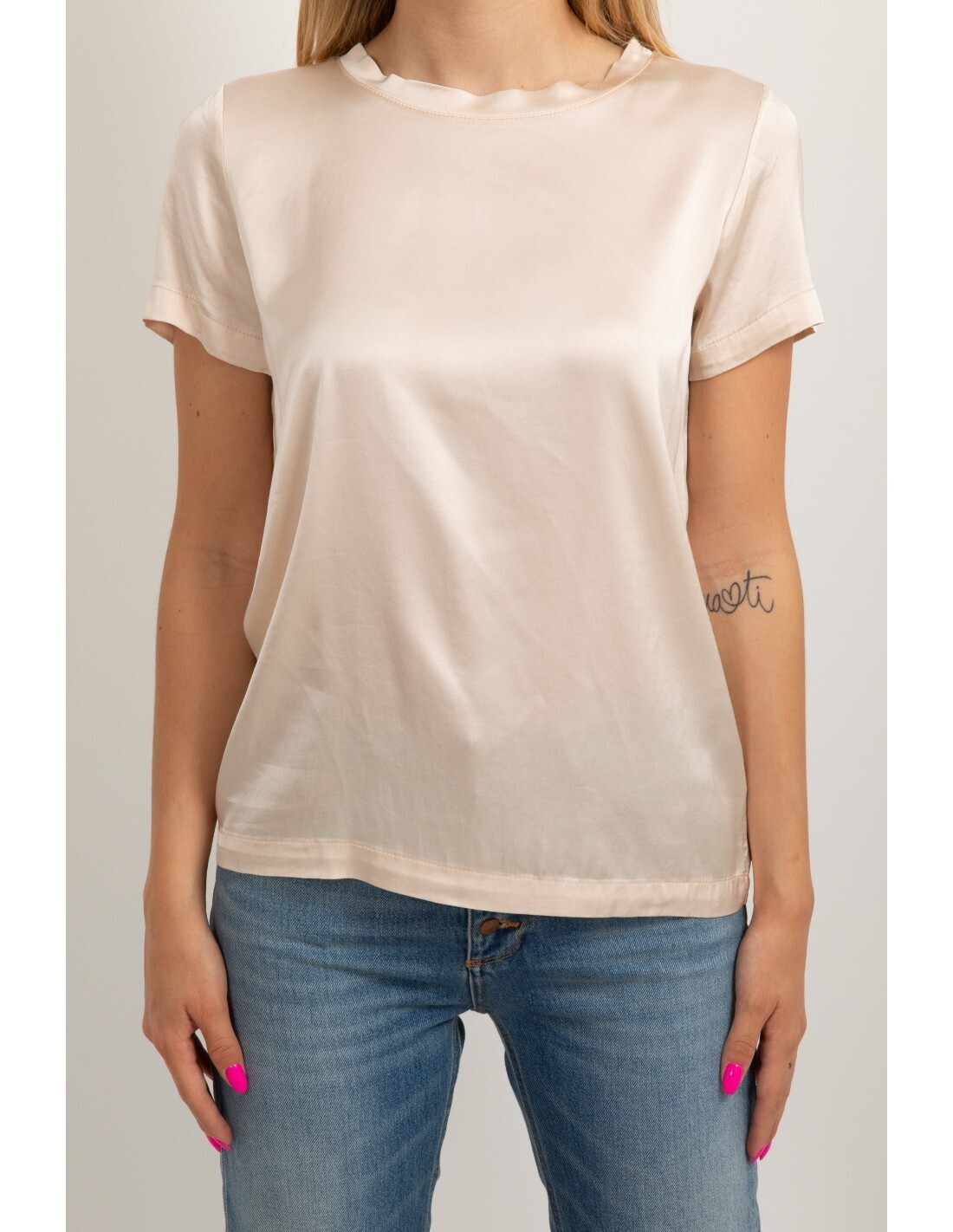 Vicolo - T-shirt in viscosa Colore Sabbia  TE0014