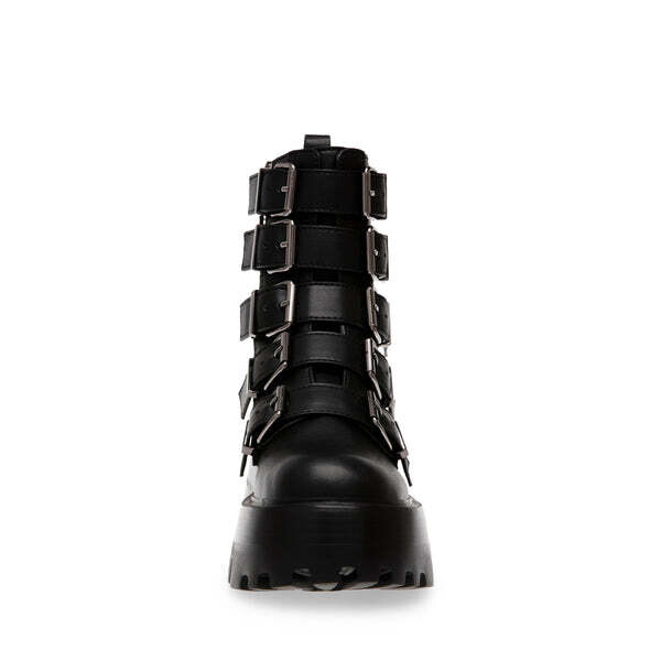 STEVE MADDEN - MADZONE NERO PELLE Stivali con Fibbie