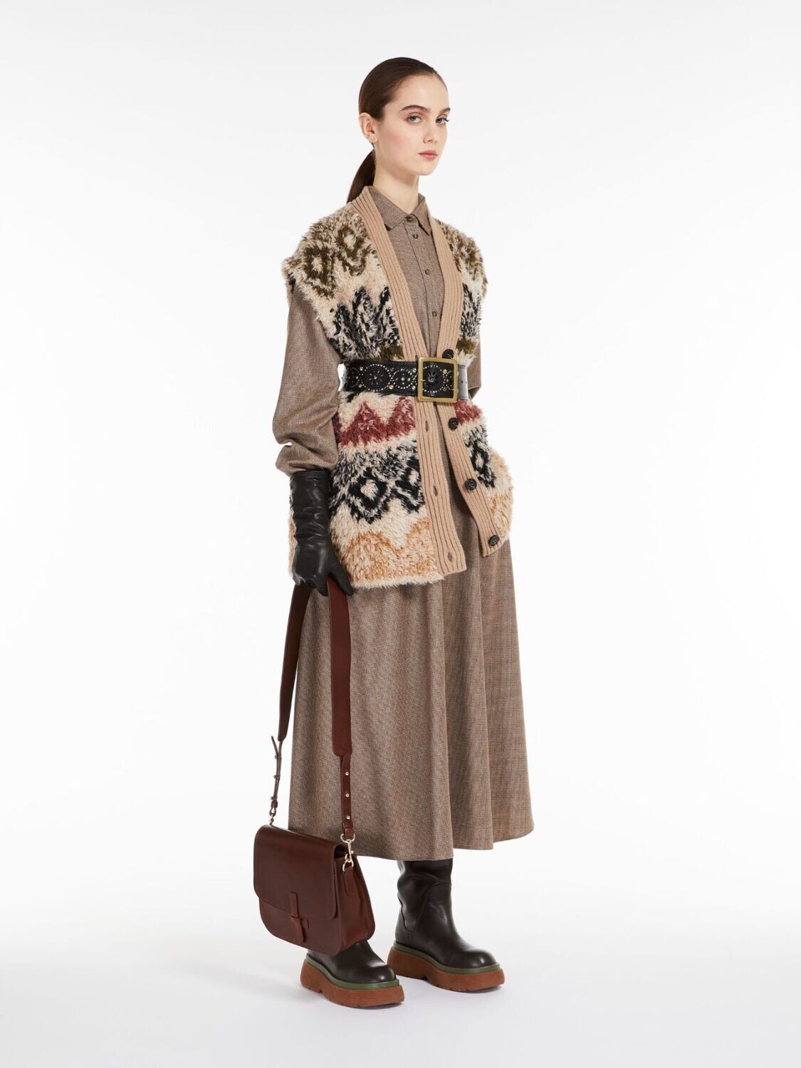 MAX MARA Weekend - GILET IN LANA E ALPACA JACQUARD Nocciola MAX MARA Weekend - GILET IN LANA E ALPACA JACQUARD Nocciola