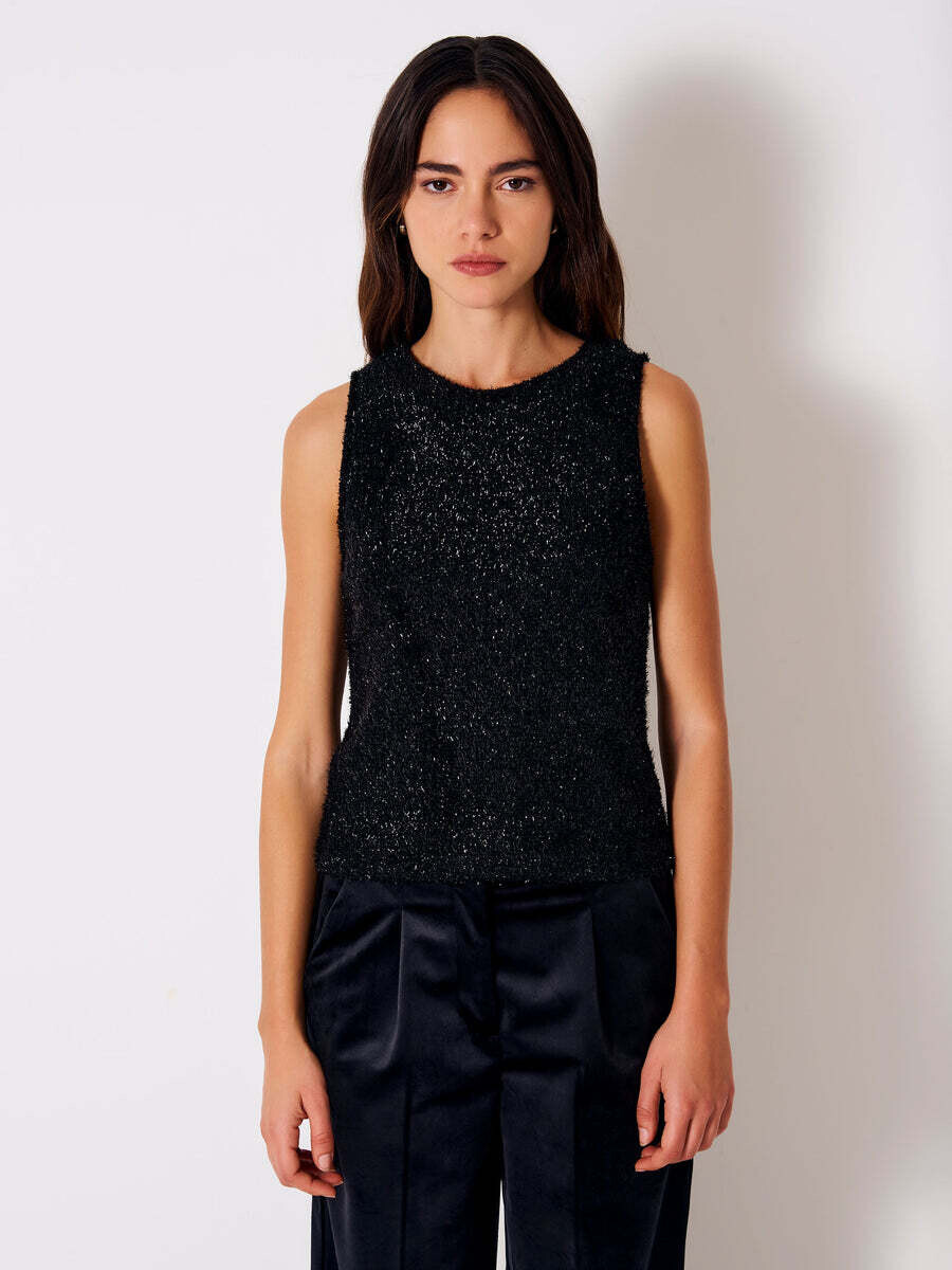 VICOLO - Top Senza Maniche Tessuto Lamé NEW IN
Nero
SKU: TR1496099ANER