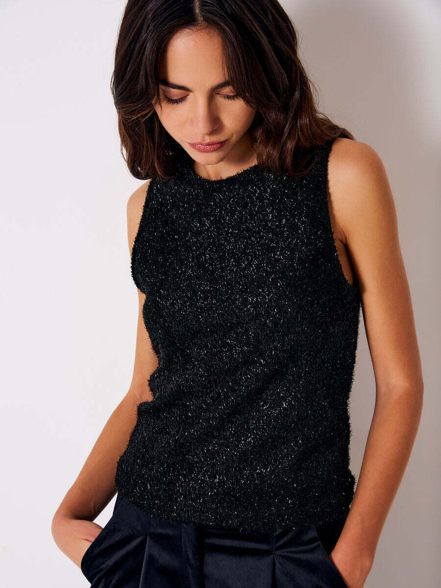 VICOLO - Top Senza Maniche Tessuto Lamé NEW IN
Nero
SKU: TR1496099ANER