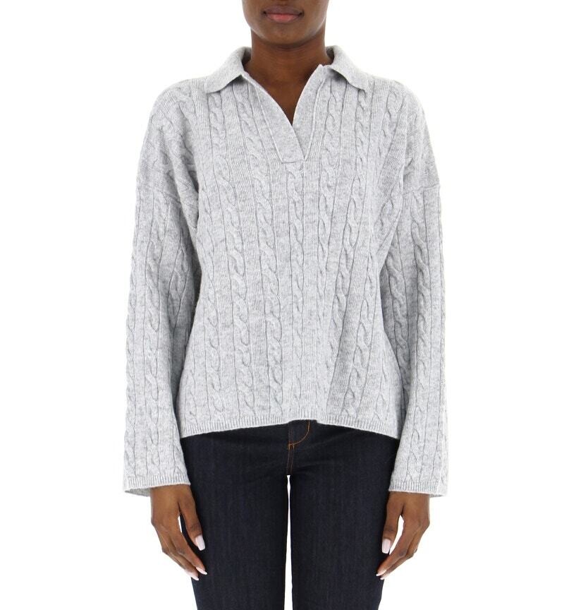 VICOLO - Maglione misto lana Polo Grigio VICOLO - Maglione misto lana Polo Grigio