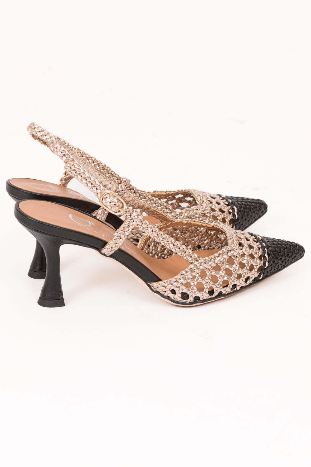 Ovyé - Décolleté sling back traforato Art. AML5120
Nero/oro