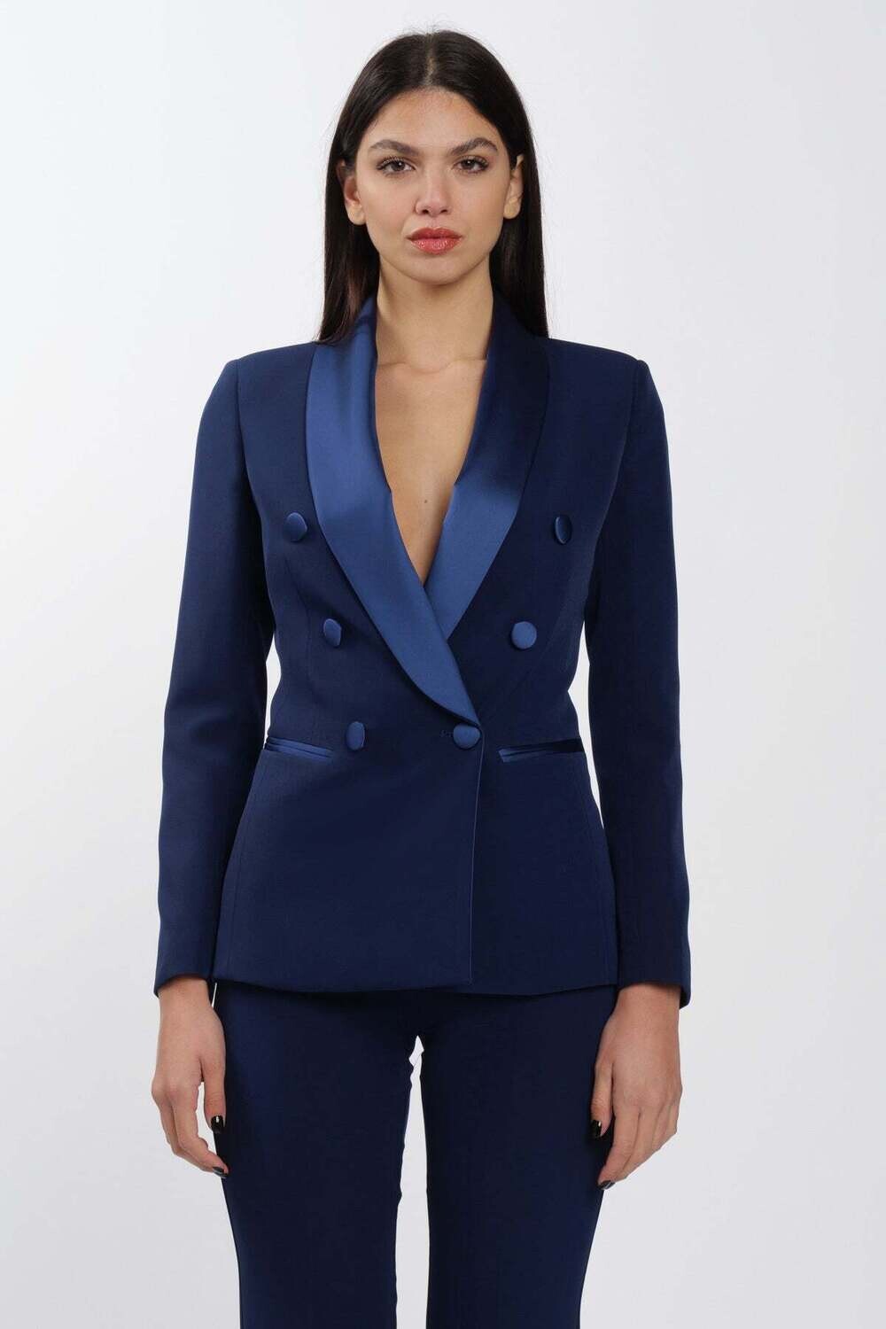 SILENCE LIMITED - GIACCA Double Shawl Basic Navy