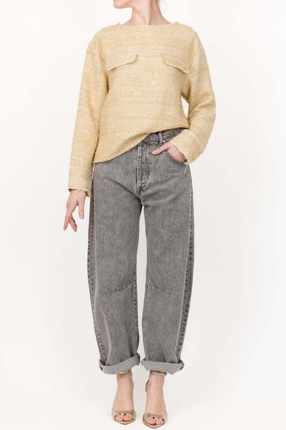 Tensione in - Maglia lurex con taschini Art. 33411 Oro