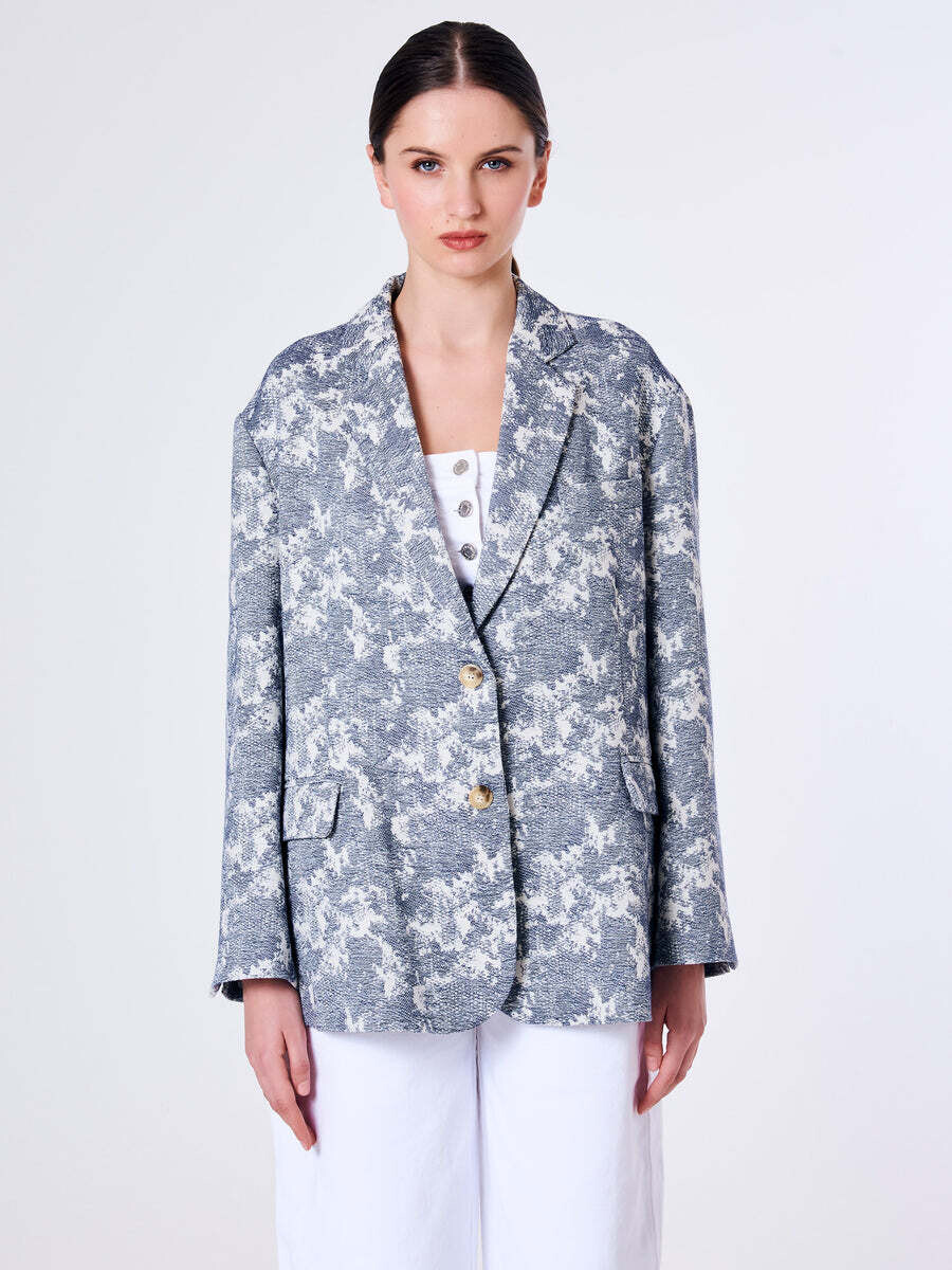 Blazer Over Jacquard NEW IN Azzurro SKU: TB1280080BAZZ Blazer Over Jacquard NEW IN Azzurro SKU: TB1280080BAZZ
