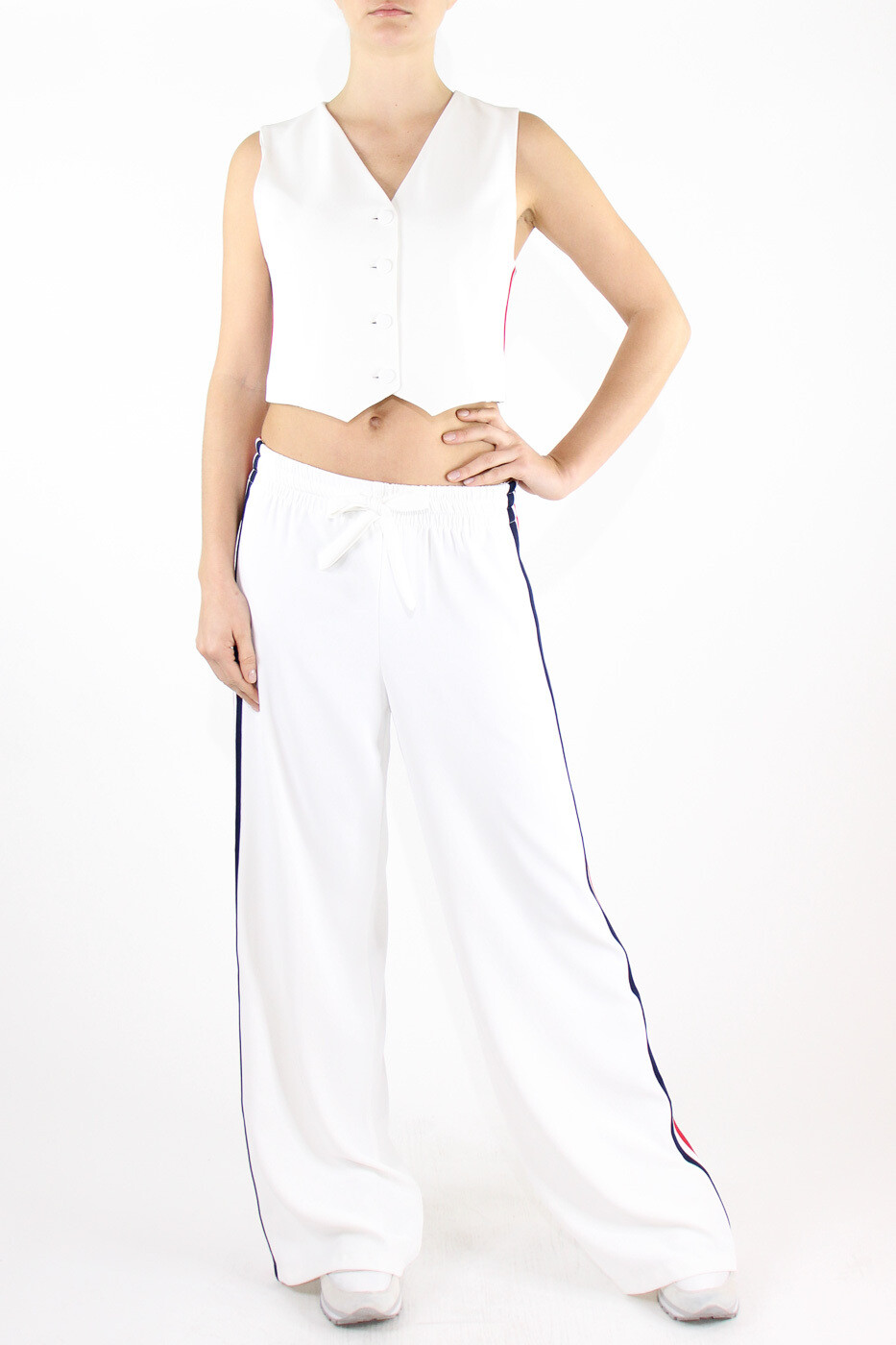 Tensione In Gilet con lavorazione laterale panna COD: 24D1948___76