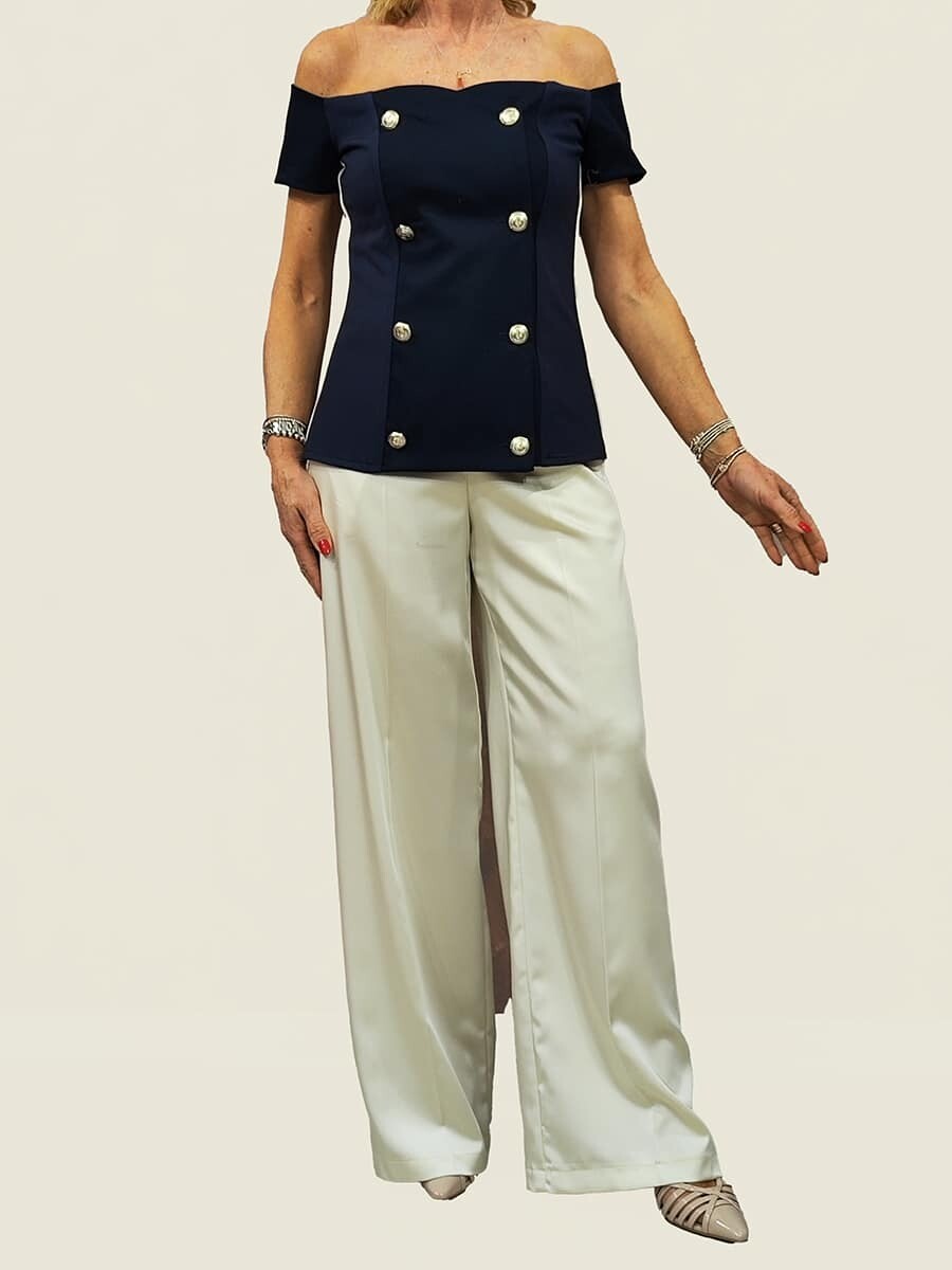 Tensione In - Gilet omerale bottoni oro Art. 33552 Nero