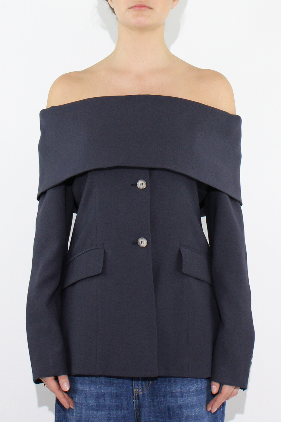 Vicolo - Giacca scollo shiffer Art. TB0090 Blu