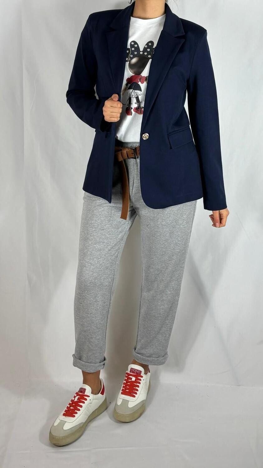 giacca punto milano blu (24b1875)- tensione in