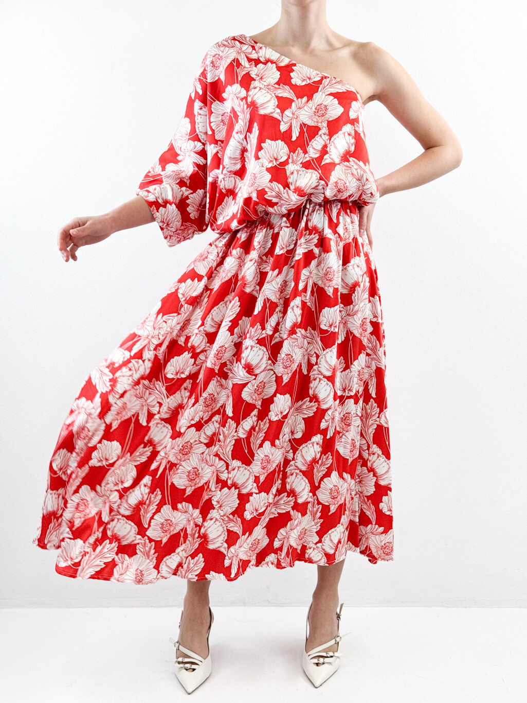 Abito monospalla fantasia floreale – Tensione In TENSIONE IN COD: 33830