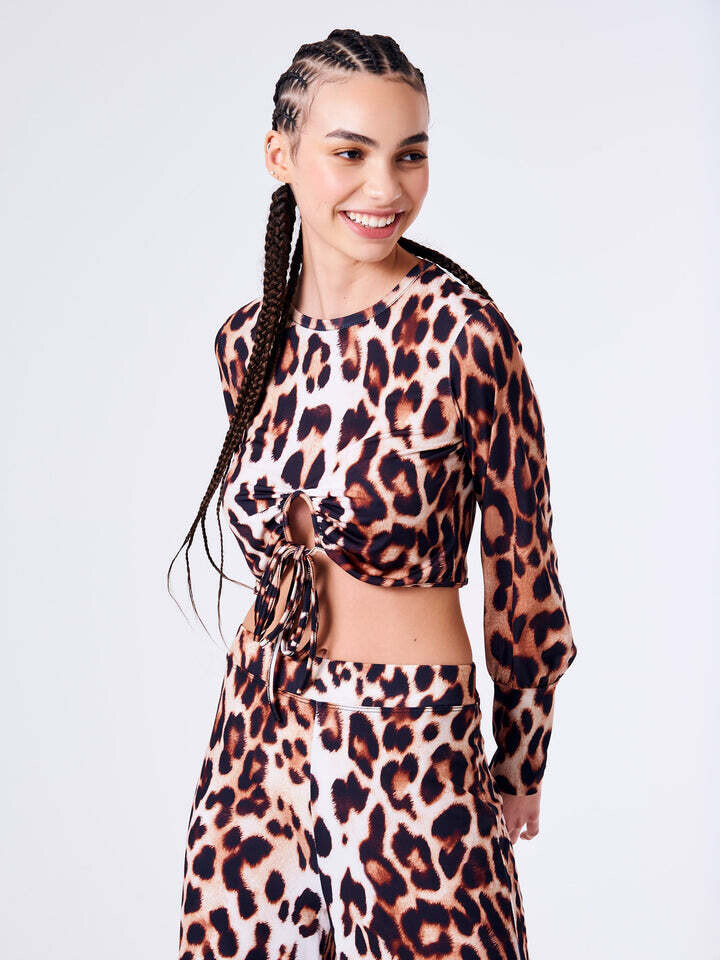 VICOLO - Top Animalier Cropped NEW IN Nero SKU: UB0164099ANER