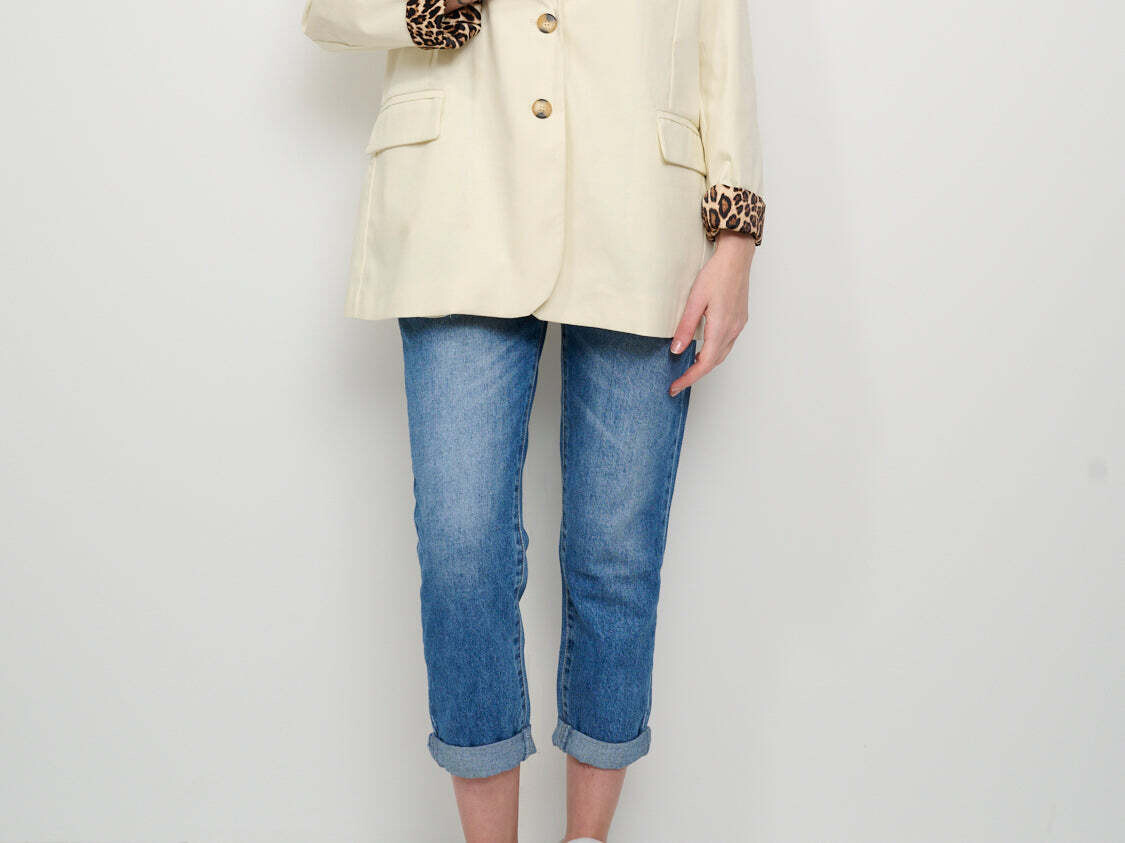 da TENSIONE IN Tensione in-Giacca oversize dettaglio maculato - burro  SKU: mi994-126975