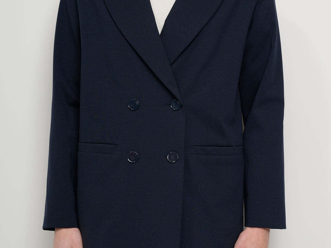 Vicolo-Giacca punto milano doppiopetto - blu SKU: tb0119-122564