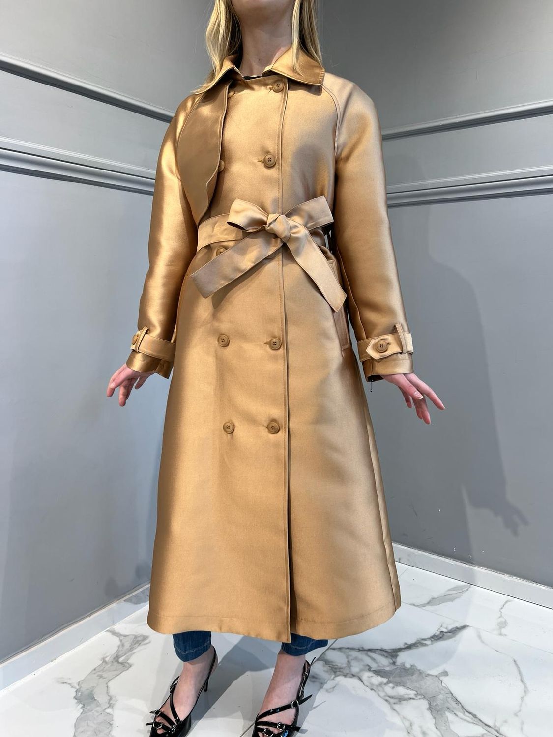 TENSIONE IN - Trench Shantung Beige