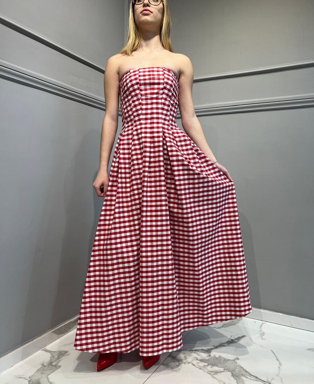 Tensione in-Abito vichy a fascia - latte/rosso
SKU: pm1331-134015