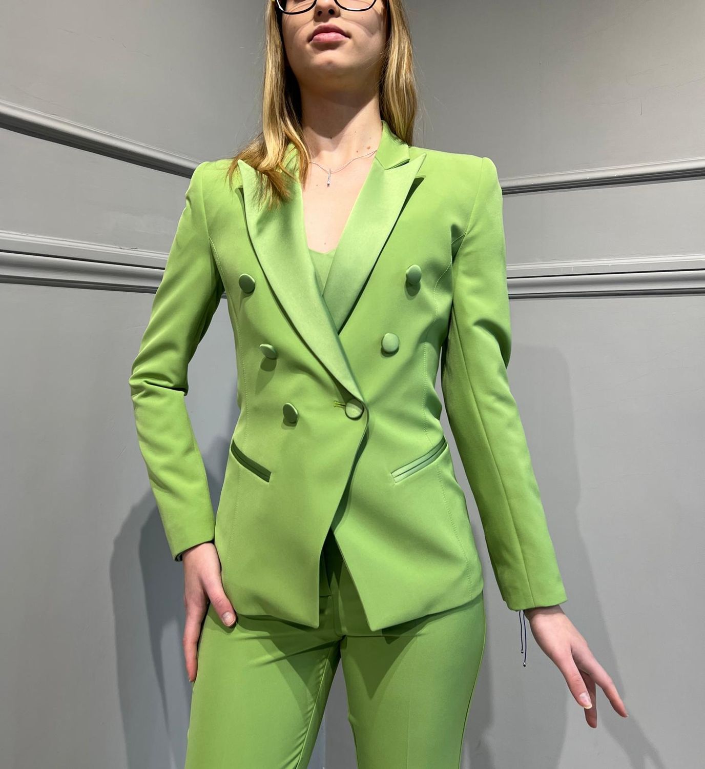 SILENCE LIMITED - Giacca Double Breasted Basic art. NPR235N colore Avocado