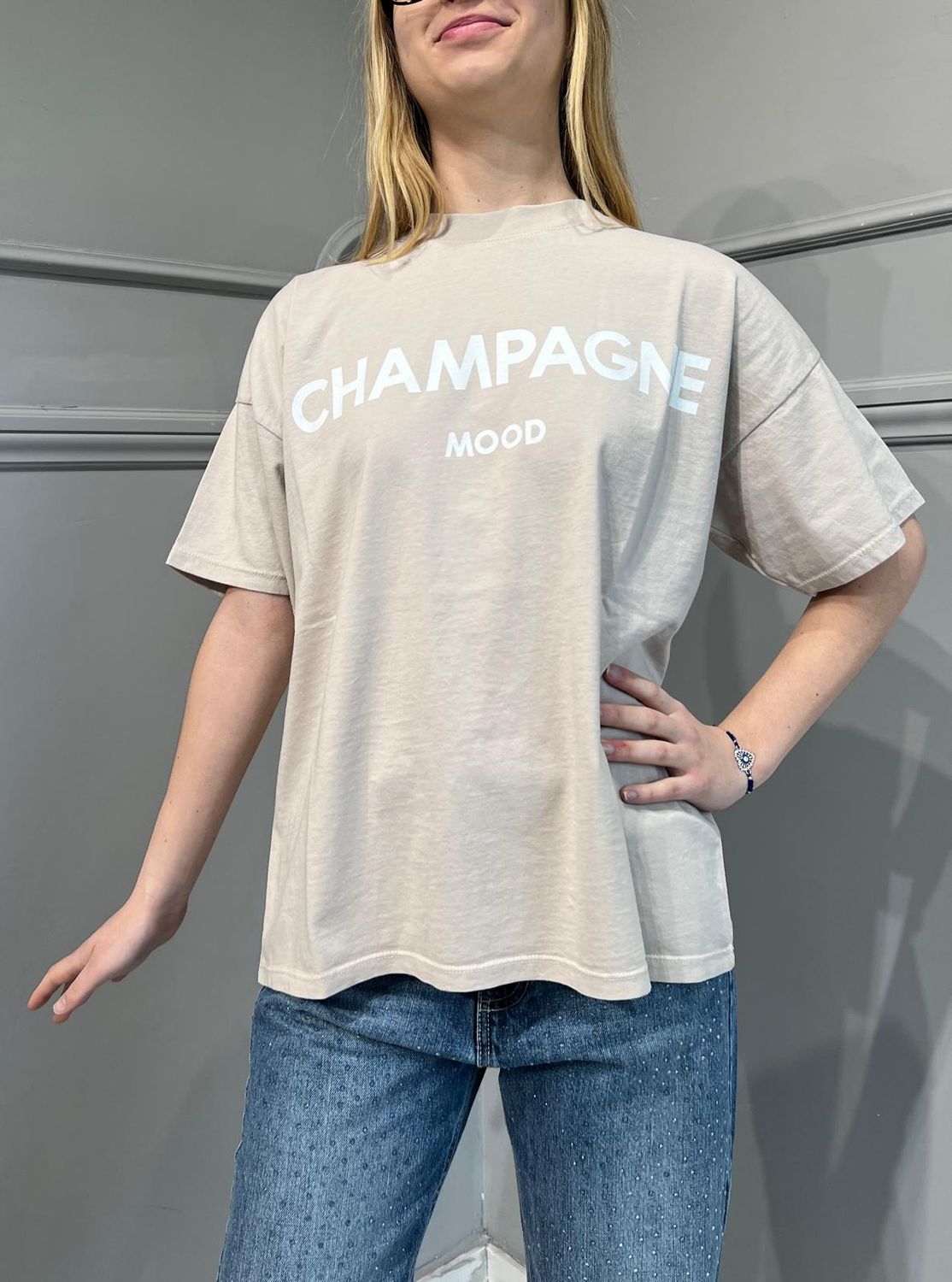 VICOLO - T-Shirt CHAMAPAGNE - beige RB0399