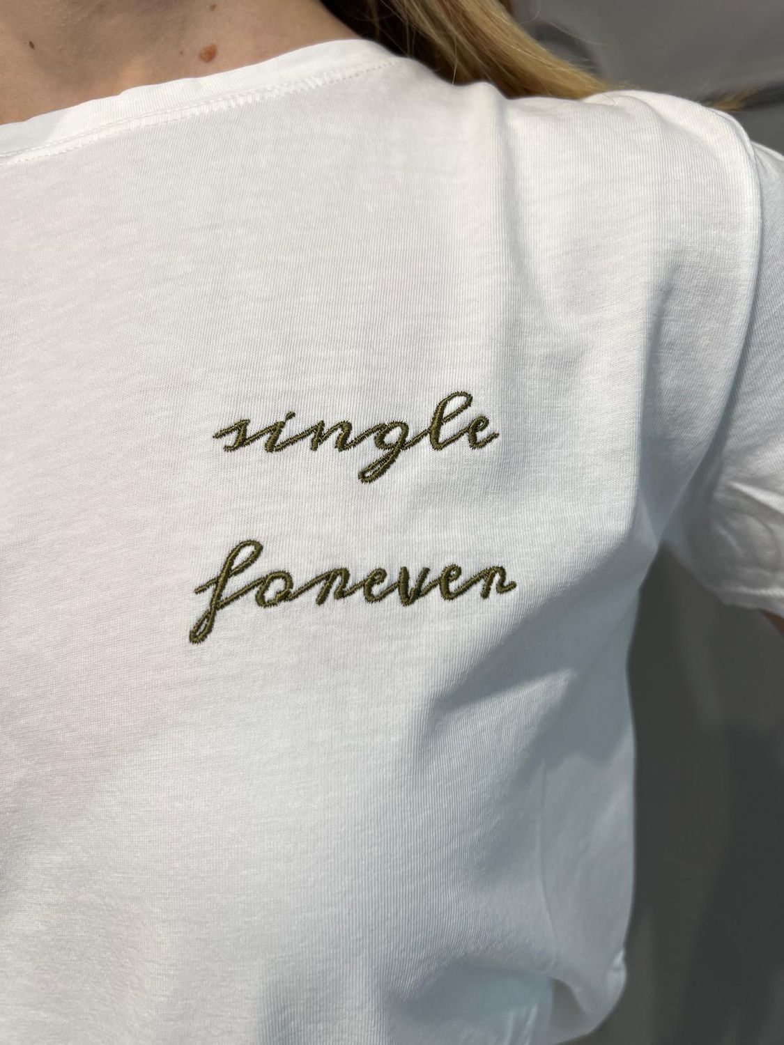 VICOLO - T-Shirt SINGLE FOREVER Bianco/militare RB0732