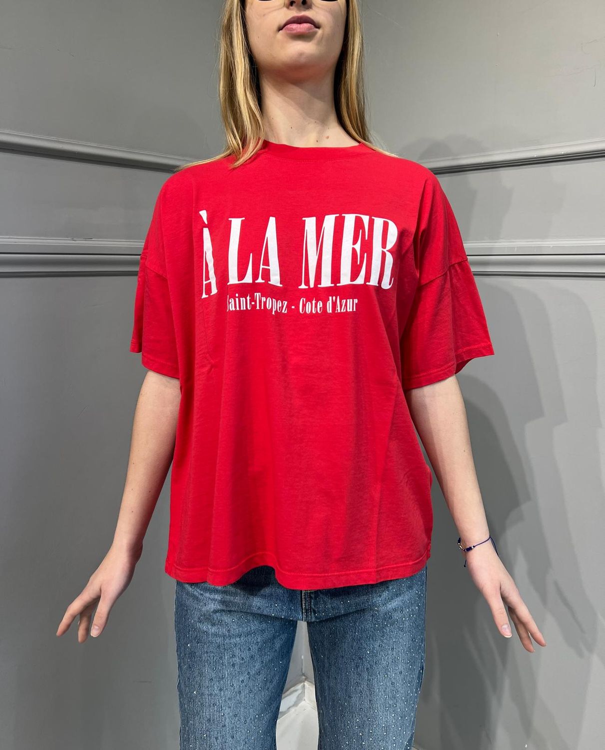 VICOLO - T-Shirt A LA MER Rosso  RB0399