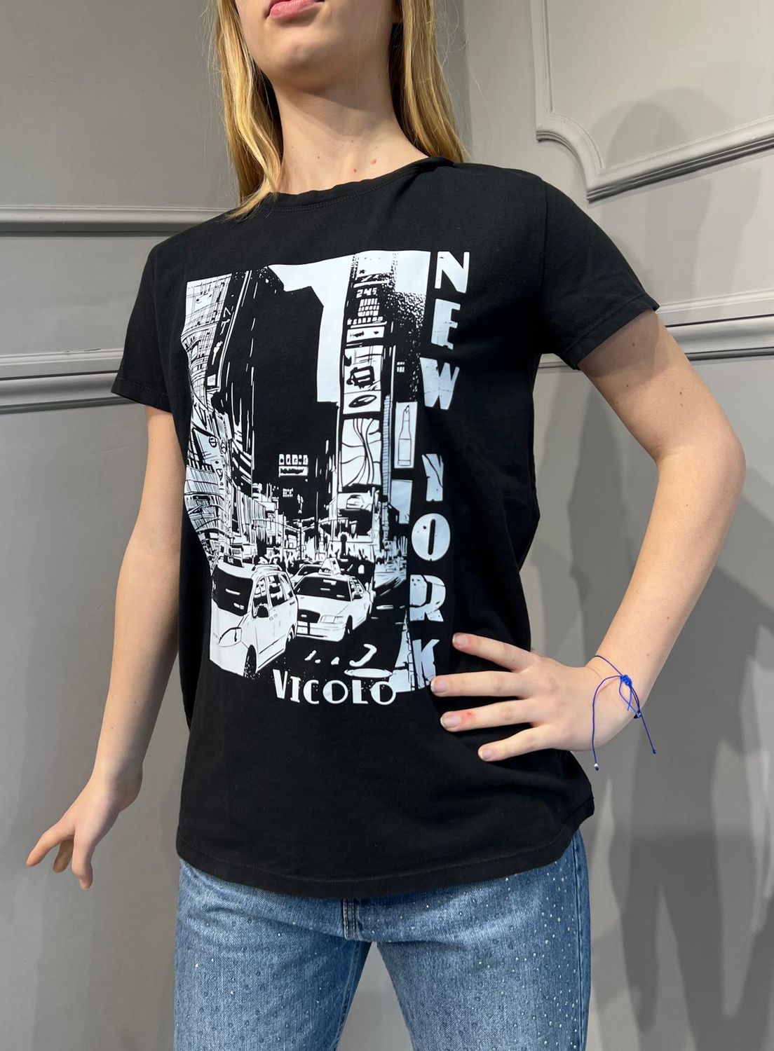 VICOLO - T-Shirt NEW YORK Nero SKU: RB0222