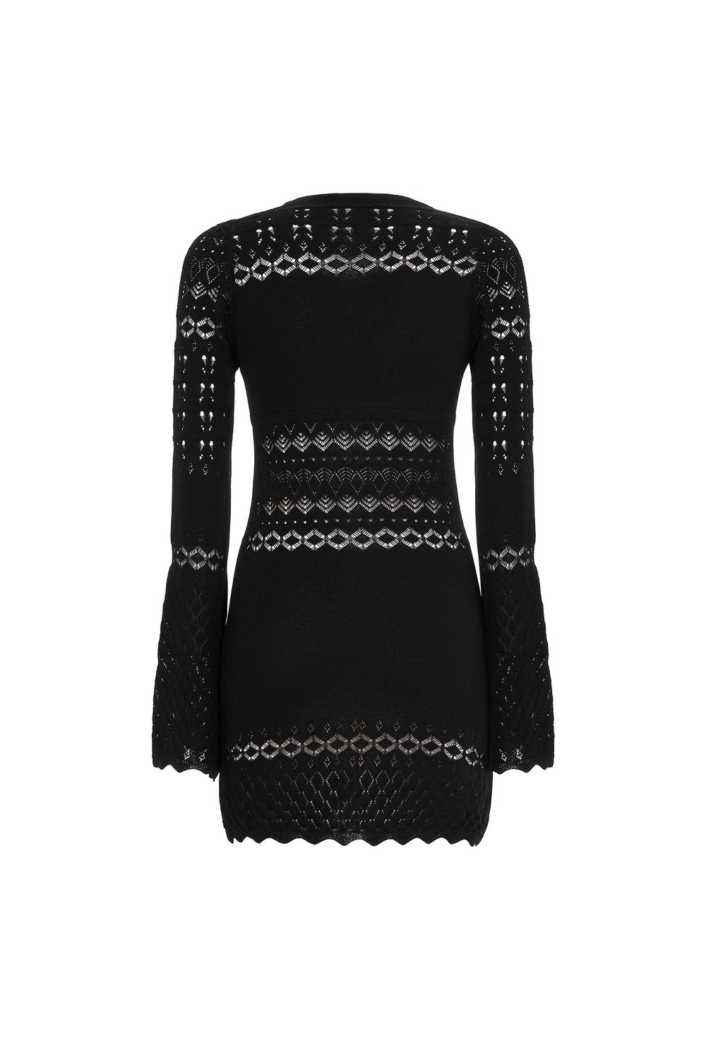 AKEP - ABITO CORTO IN MAGLIA PUNTO PIZZO CON DETTAGLIO LOGO VSKD05012 Nero