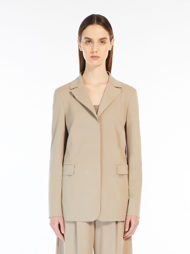 LEISURE Blazer monopetto in jersey tecnico Tortora