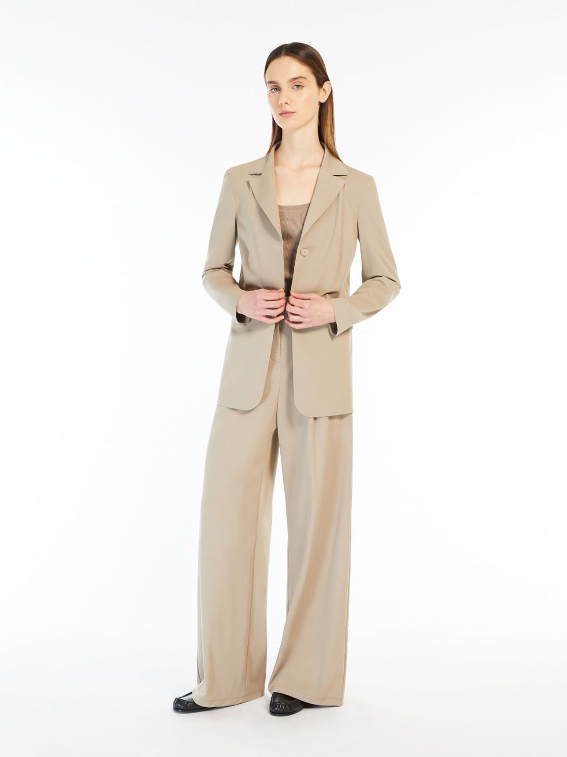 LEISURE Blazer monopetto in jersey tecnico Tortora