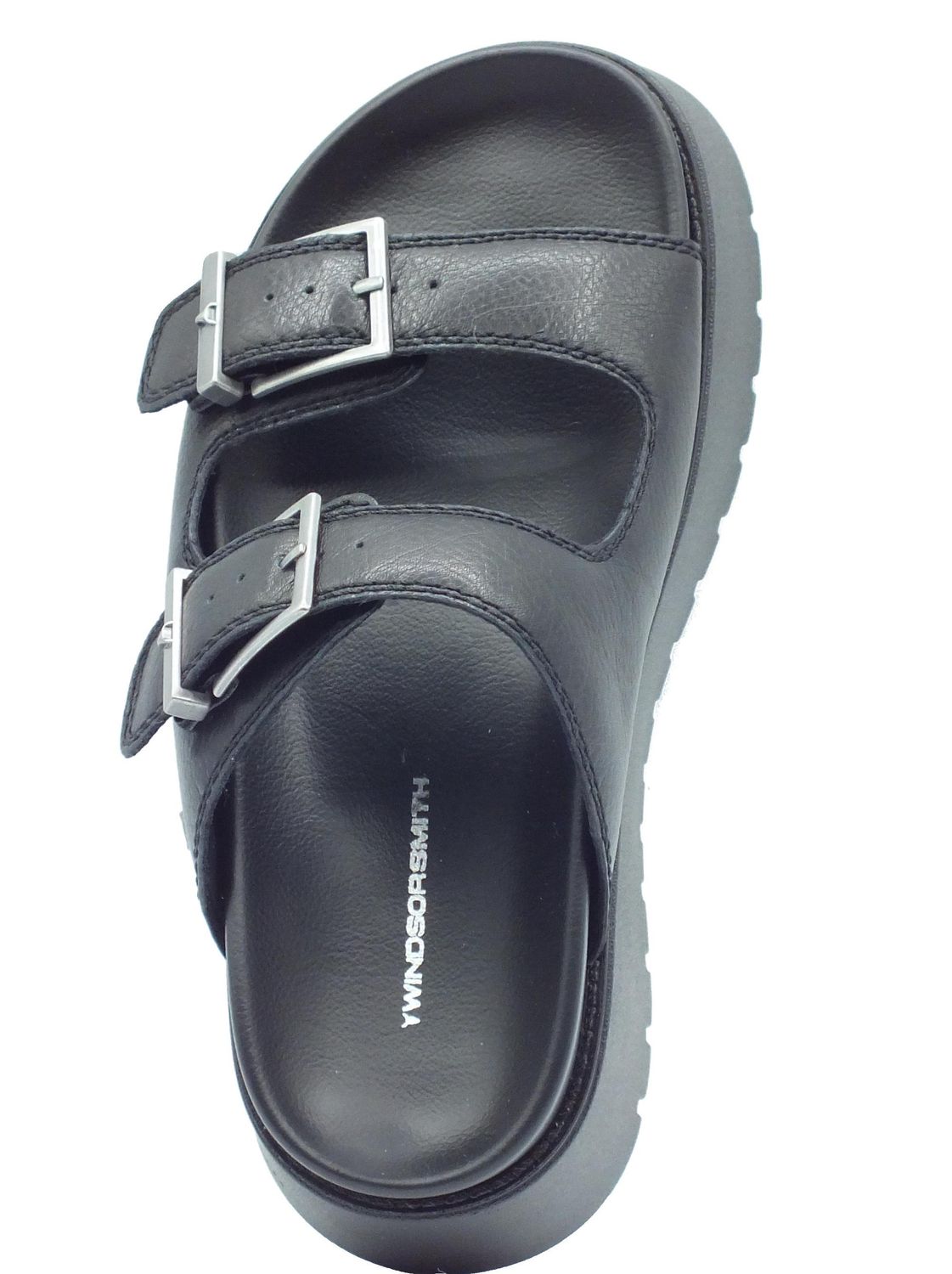 Windsor Smith Twilight Nero Sandali per Donna in pelle con doppia regolazione zeppa alta Nero