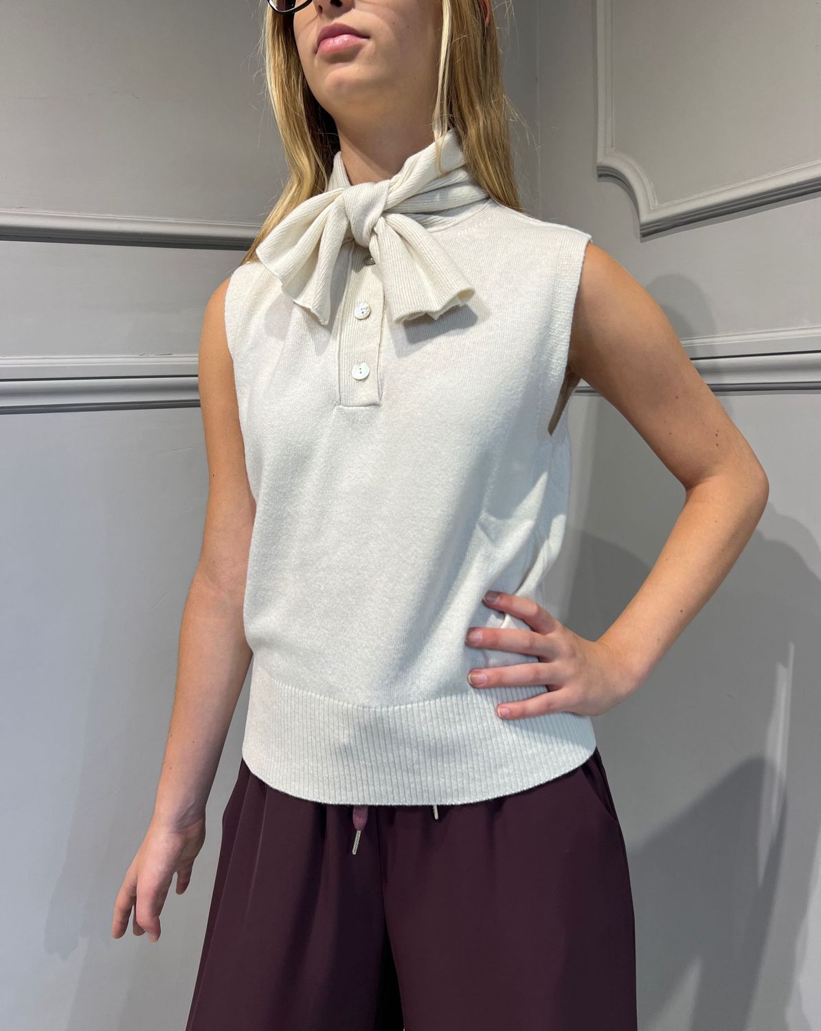 TENSIONE IN - Maglia fiocco - art: 2240187 Burro