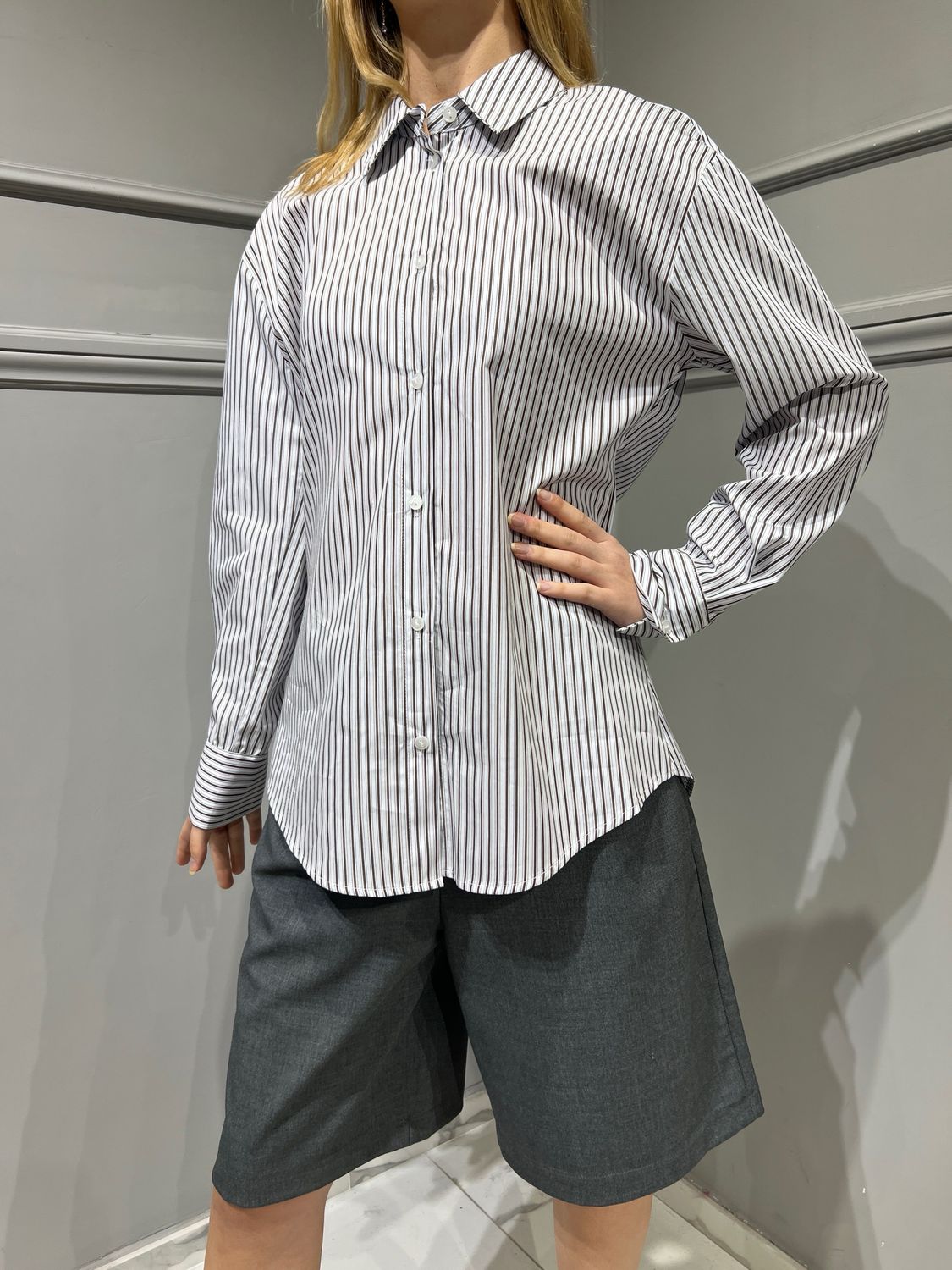 TENSIONE IN - camicia righe 25C4029 Moro