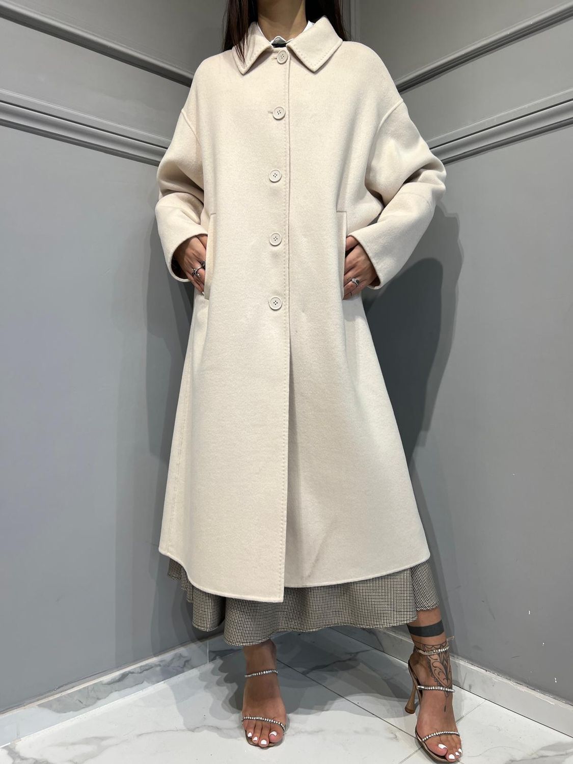 TENSIONE IN - Cappotto lungo - C403 - Burro