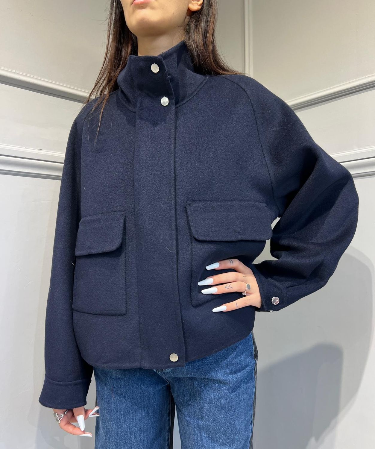 TENSIONE IN - Cappotto bolero - C303 - Cobalto