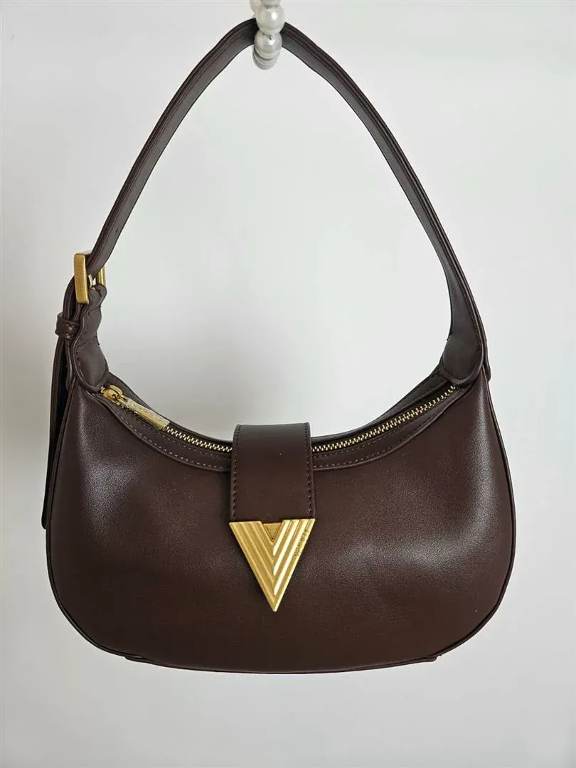 VICOLO - Borsa mezzaluna con clip - AS0011 - Moro