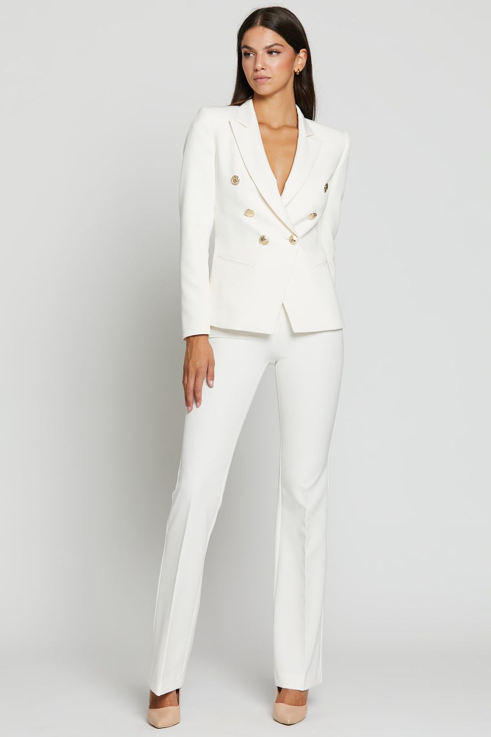SILENCE LIITED - Tailleur giacca libra+pantalone flare basic Milk