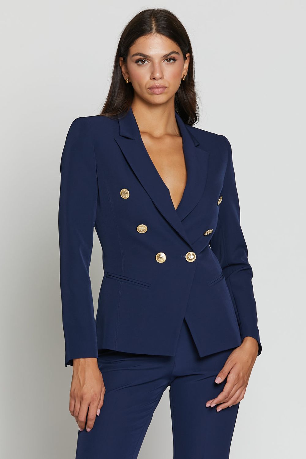 SILENCE LIMITED - Tailleur giacca libra+pantalone flare basic blu navy