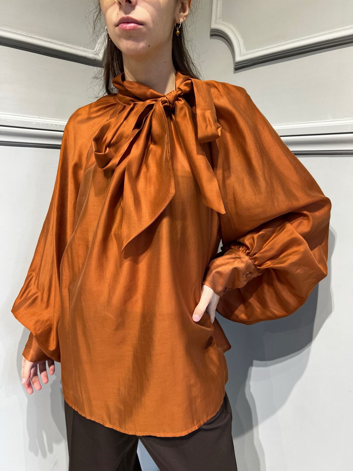 TENSIONE IN - camicia fiocco 25C3676 - tegola