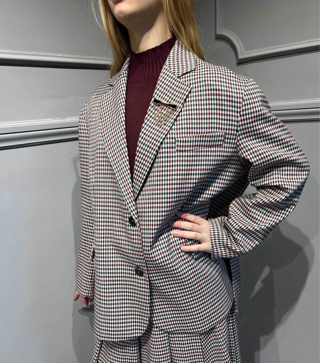 VICOLO - giacca over a quadretti TS1734 - variante unica