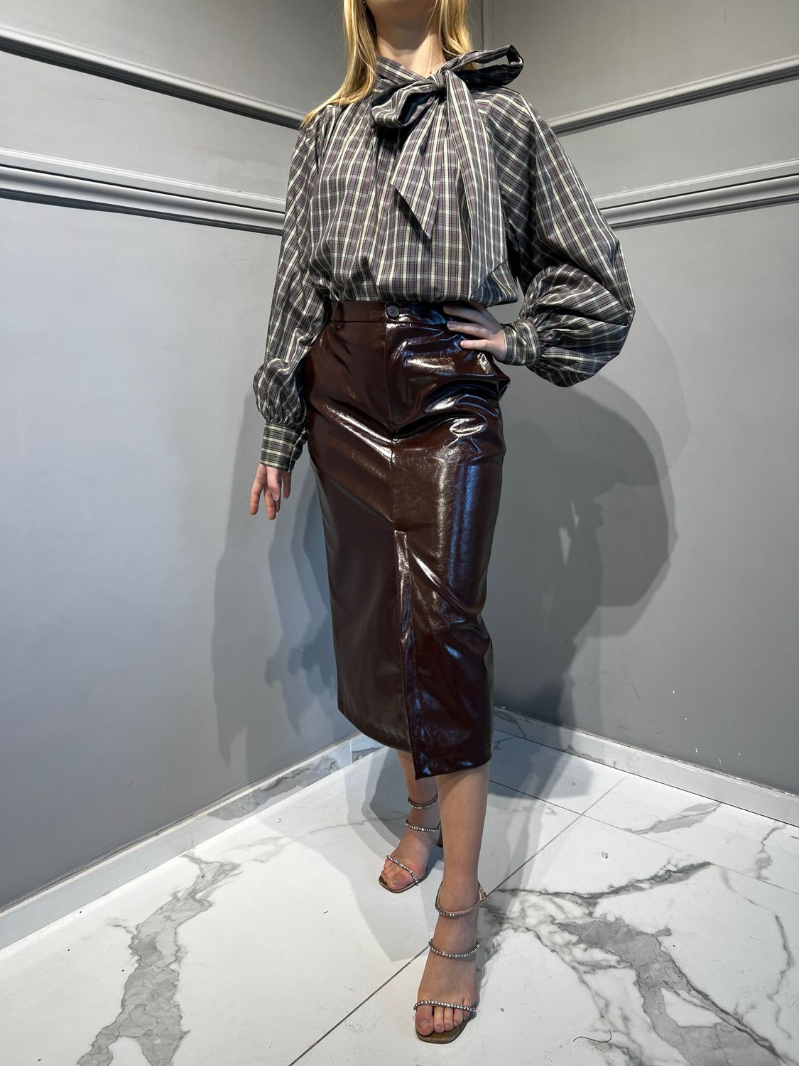 VICOLO - gonna in naplack ts1438 - bordeaux