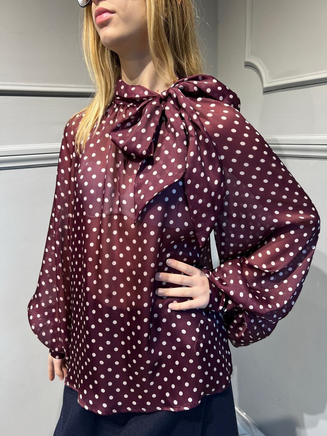 TENSIONE IN - camicia pois fiocco 25c4535 - bordeaux